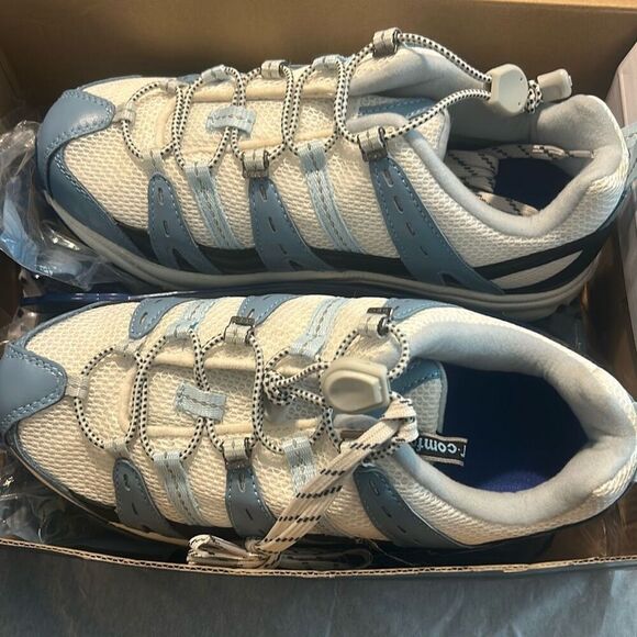 Brand New Doctor Comfort Women's Athletic Sneakers - White & Light Blue - Size 8 - Picture 8 of 8